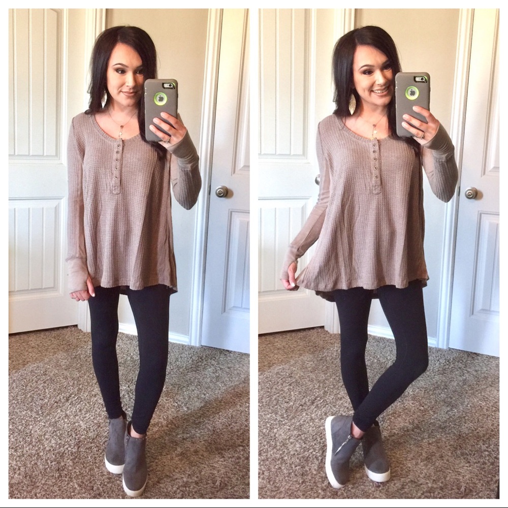 Wishlist Mocha Lightweight Flowy thermal Top S